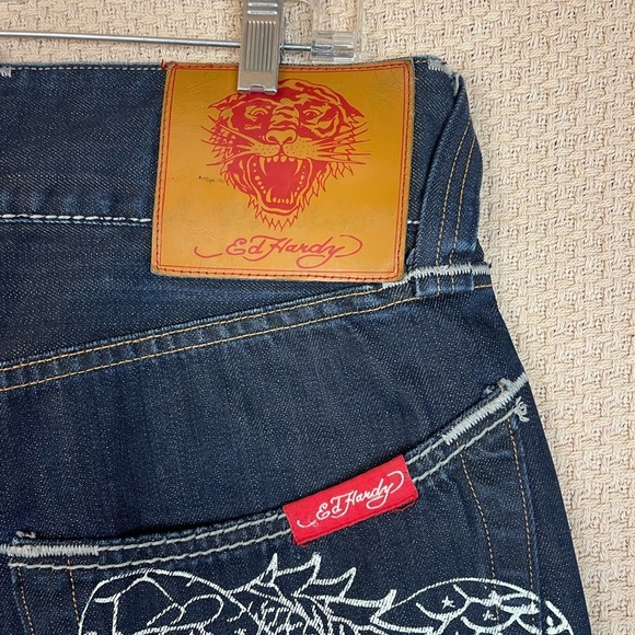 Ed Hardy Men's Blue Denim Shorts Size 32 - Picture 5 of 8